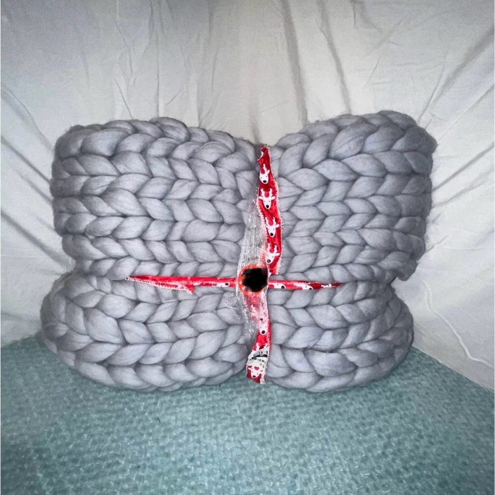Threshold Chunky Knit Blanket - Gray